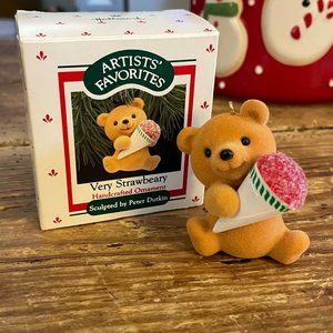 Hallmark "Very Strawbeary" bear ornament